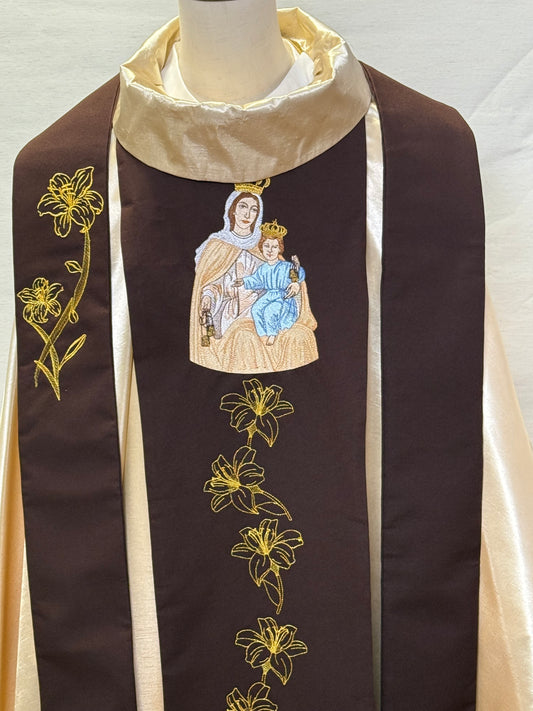 Our Lady of Mount Carmel - Chasuble, Stole and Scapular Set.