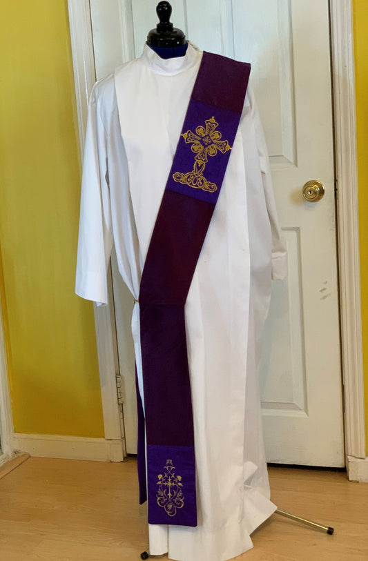 FLORAL CROSS - Deacon Stole