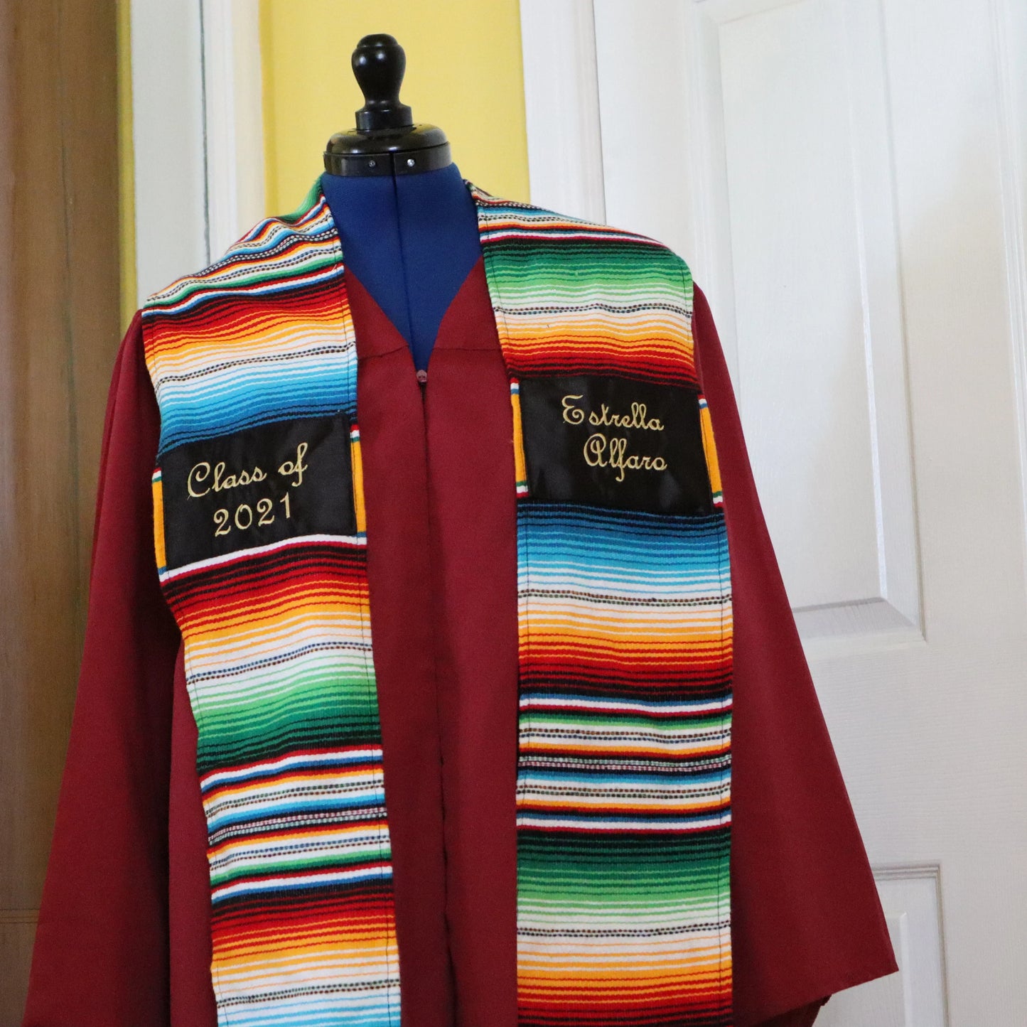 Embroidered serape stole sash