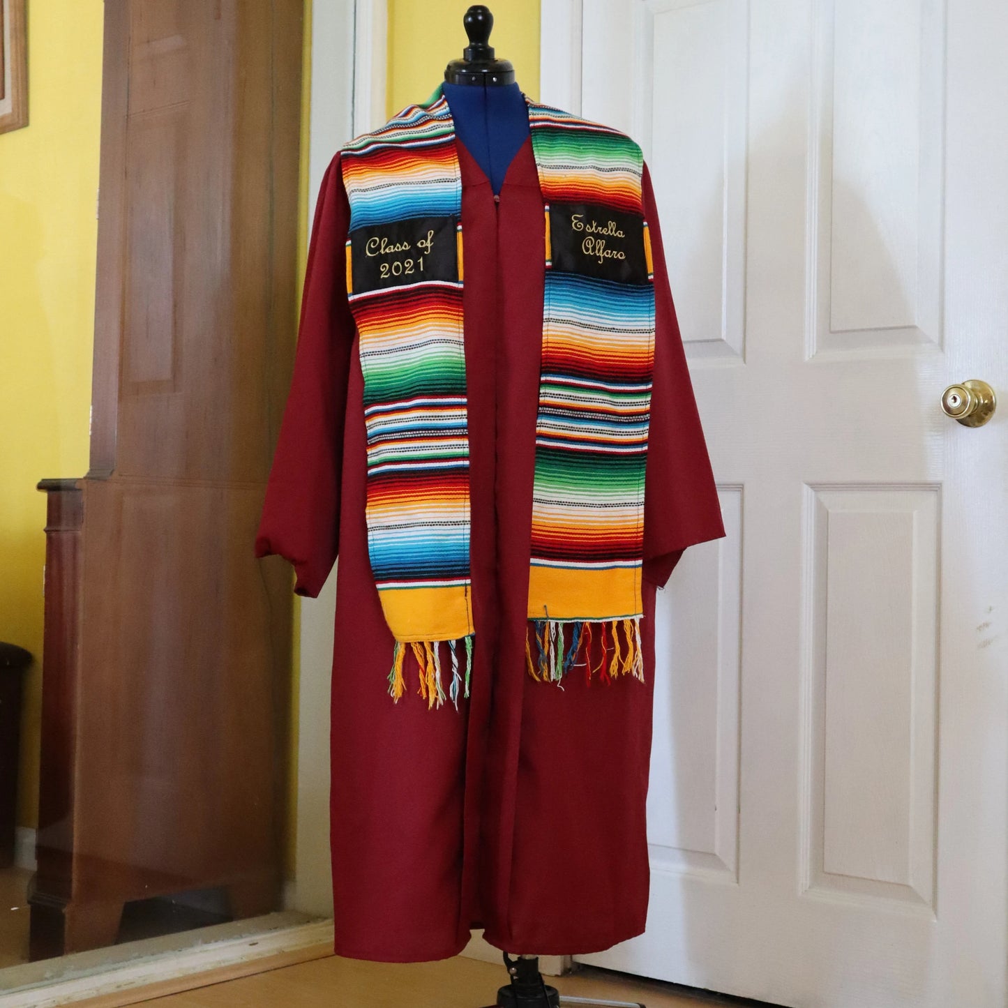 Embroidered serape stole sash