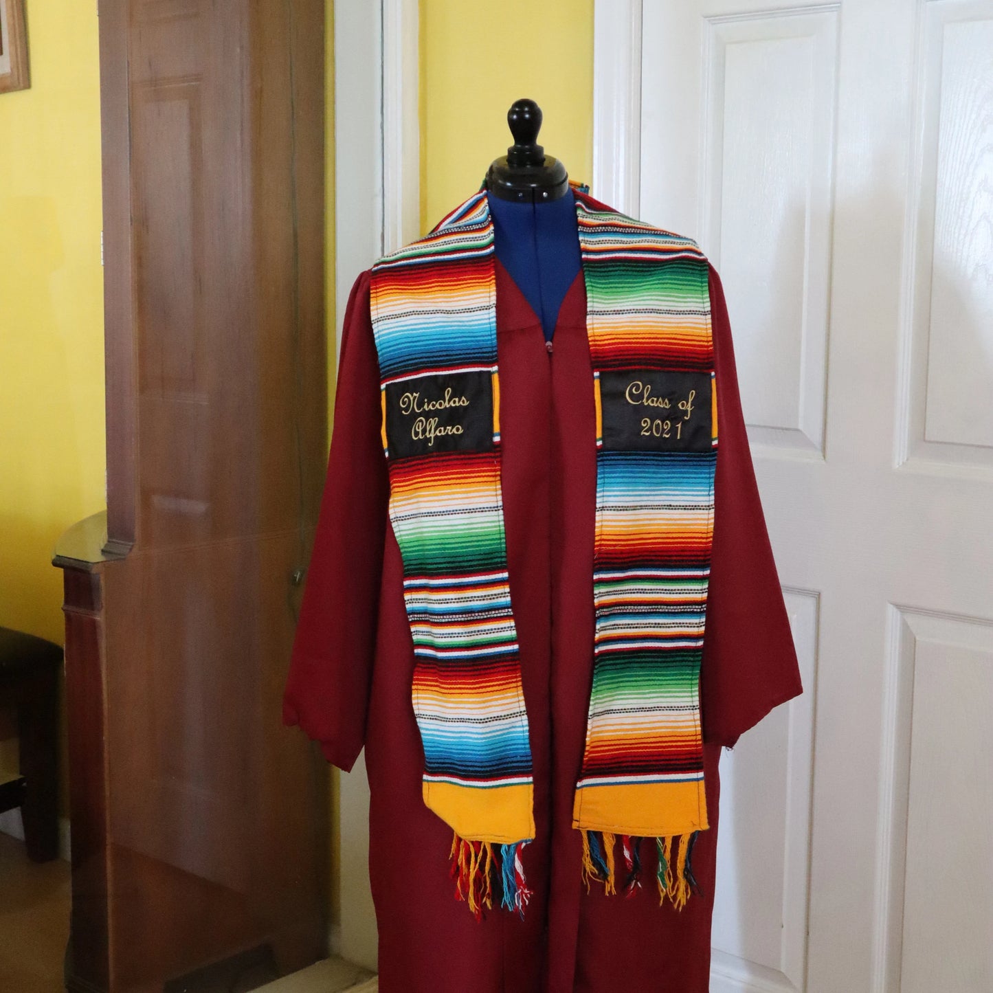Embroidered serape stole sash
