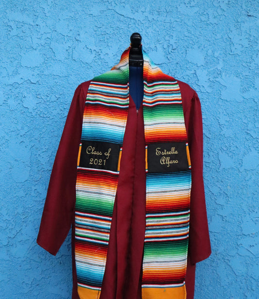 Embroidered serape stole sash