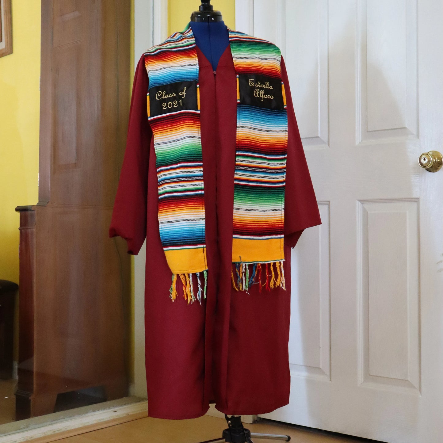 Embroidered serape stole sash