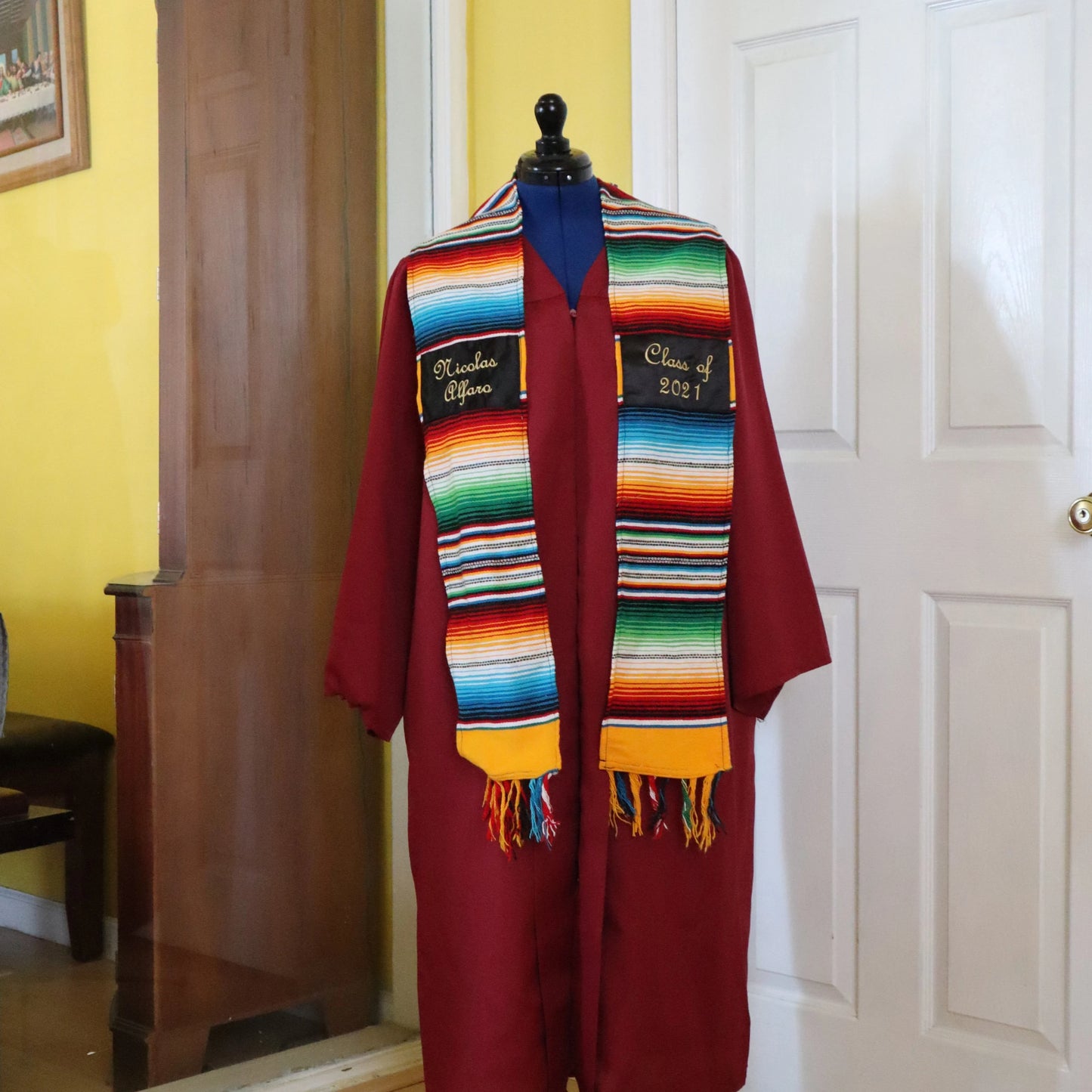 Embroidered serape stole sash