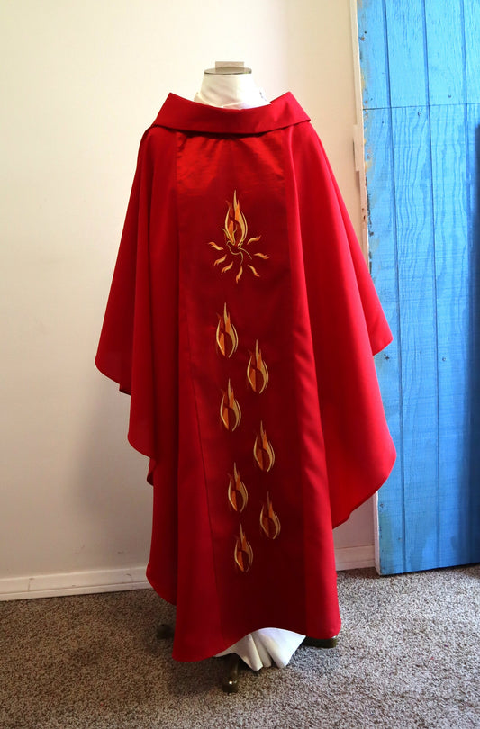 PENTECOST - HOLY SPIRIT - Chasuble + Stole Set.