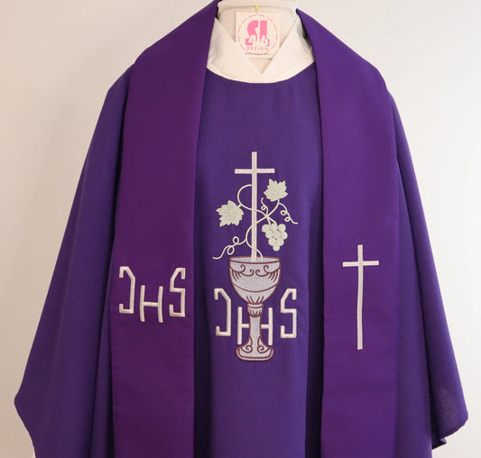 JHS with Chalice - Chasuble and stole set
