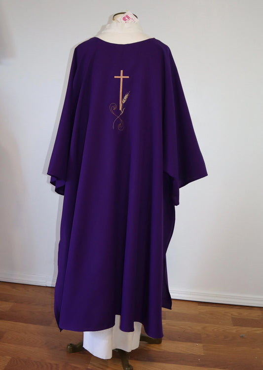 Cross with Wheat - Chasuble & Stole Set