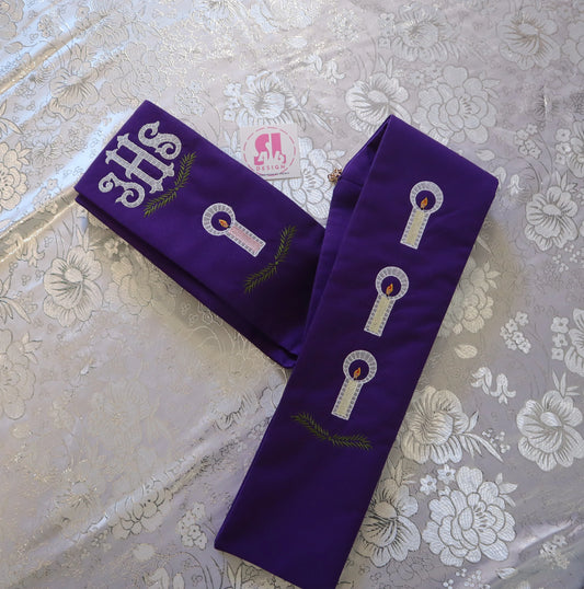 JHS - Advent Candles - deacon stole