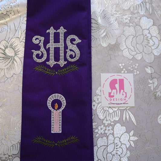 JHS - Advent Candles - deacon stole