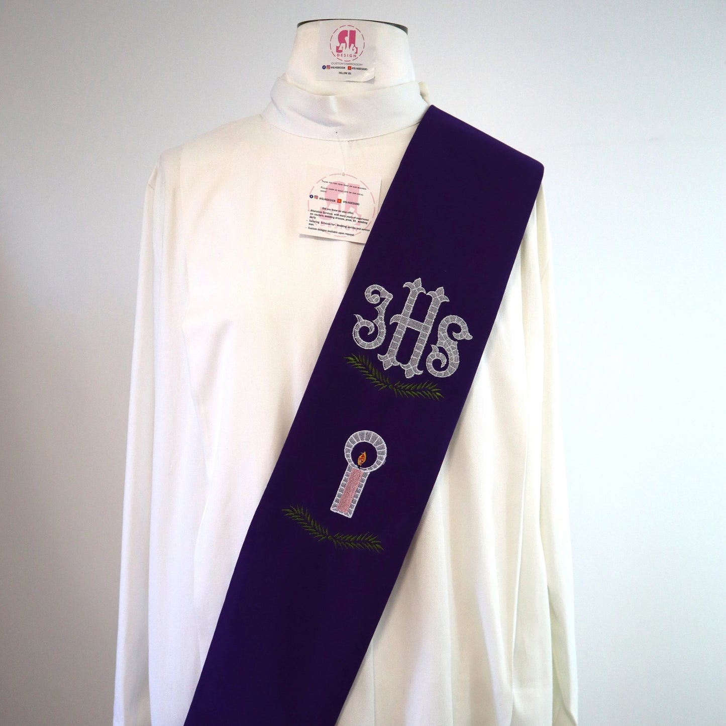 JHS - Advent Candles - deacon stole