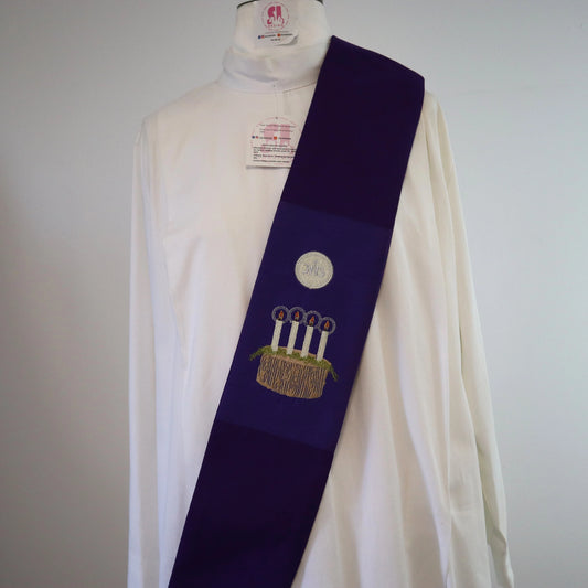 JHS - Advent Candles - deacon stole