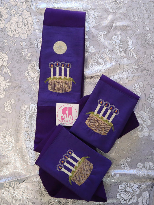 JHS - Advent Candles - deacon stole