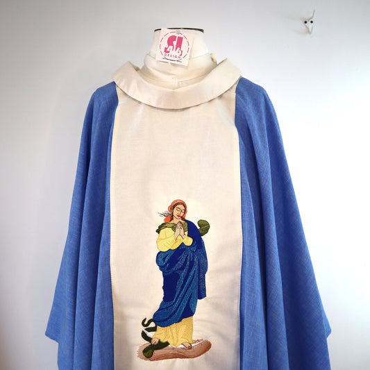 IMMACULATE CONCEPTION - Chasuble & Travel Stole Set