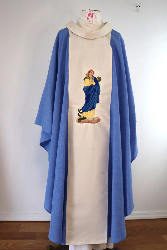 IMMACULATE CONCEPTION - Chasuble & Travel Stole Set