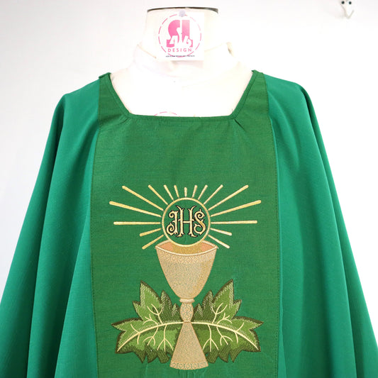 JHS Chalice with vines - Chasuble and stole set