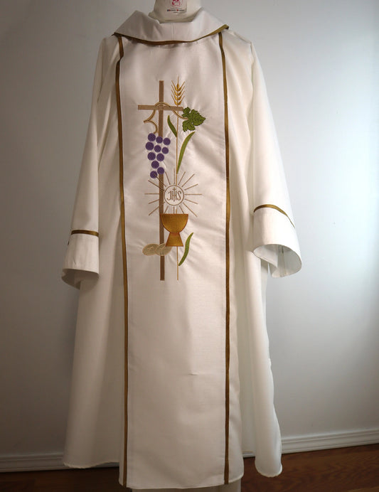 JHS - Chalice - Holy Communion - Dalmatic + Stole Set.