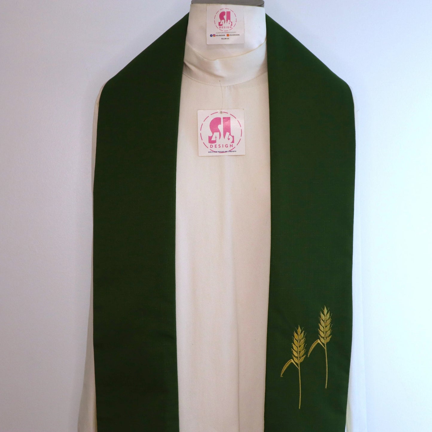 JHS with grape vines and wheat - Chasuble and stole set