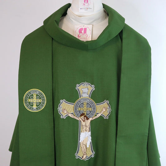 SAINT BENEDICT CRUCIFIX - chasuble and stole set
