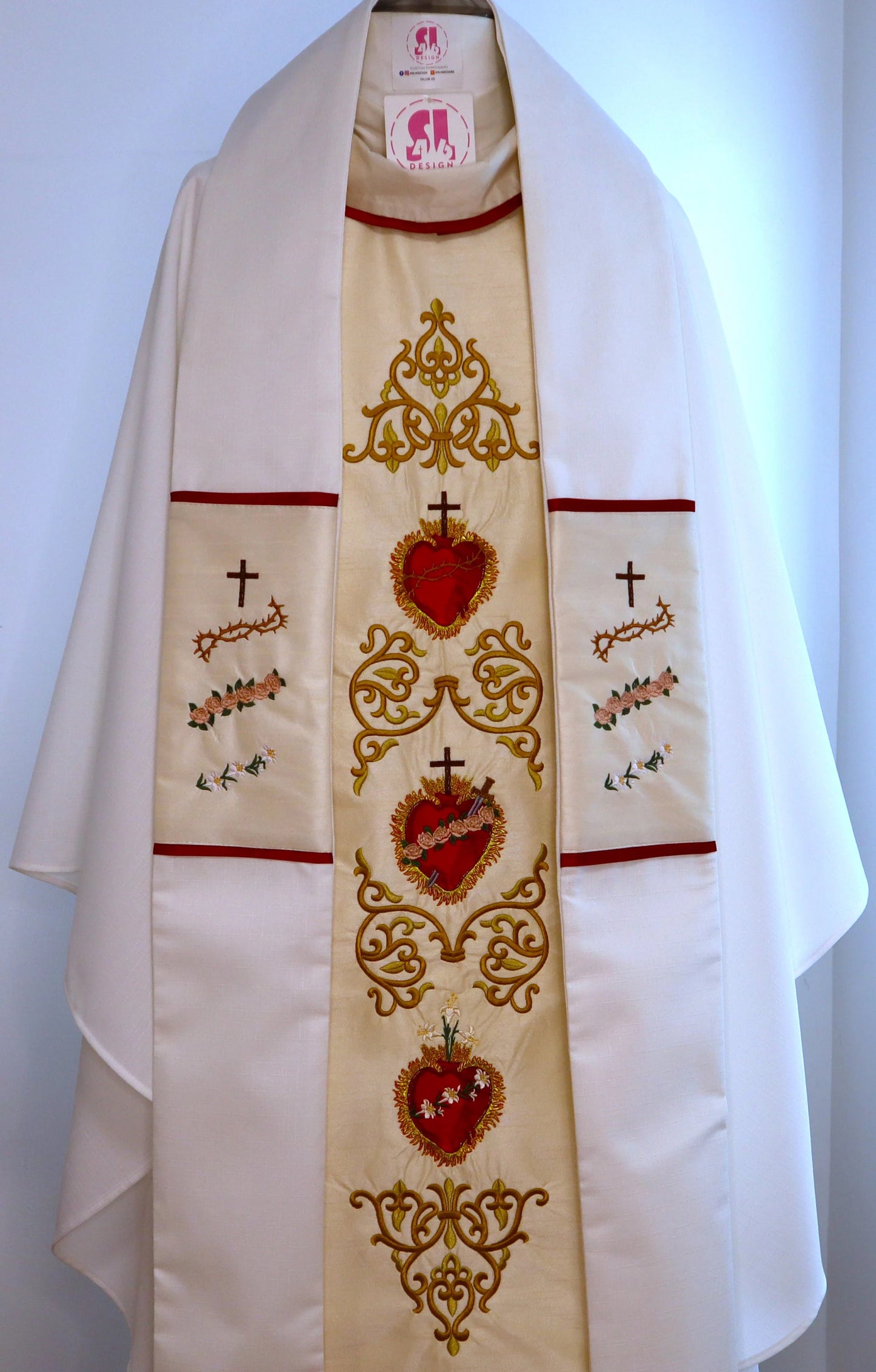 Sacred Heart of Jesus, Mary & Joseph - Chasuble + Stole Set