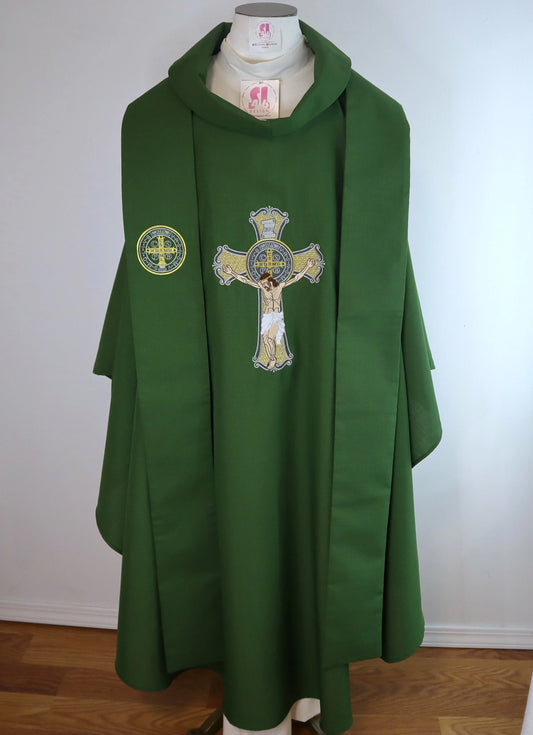 SAINT BENEDICT CRUCIFIX - chasuble and stole set