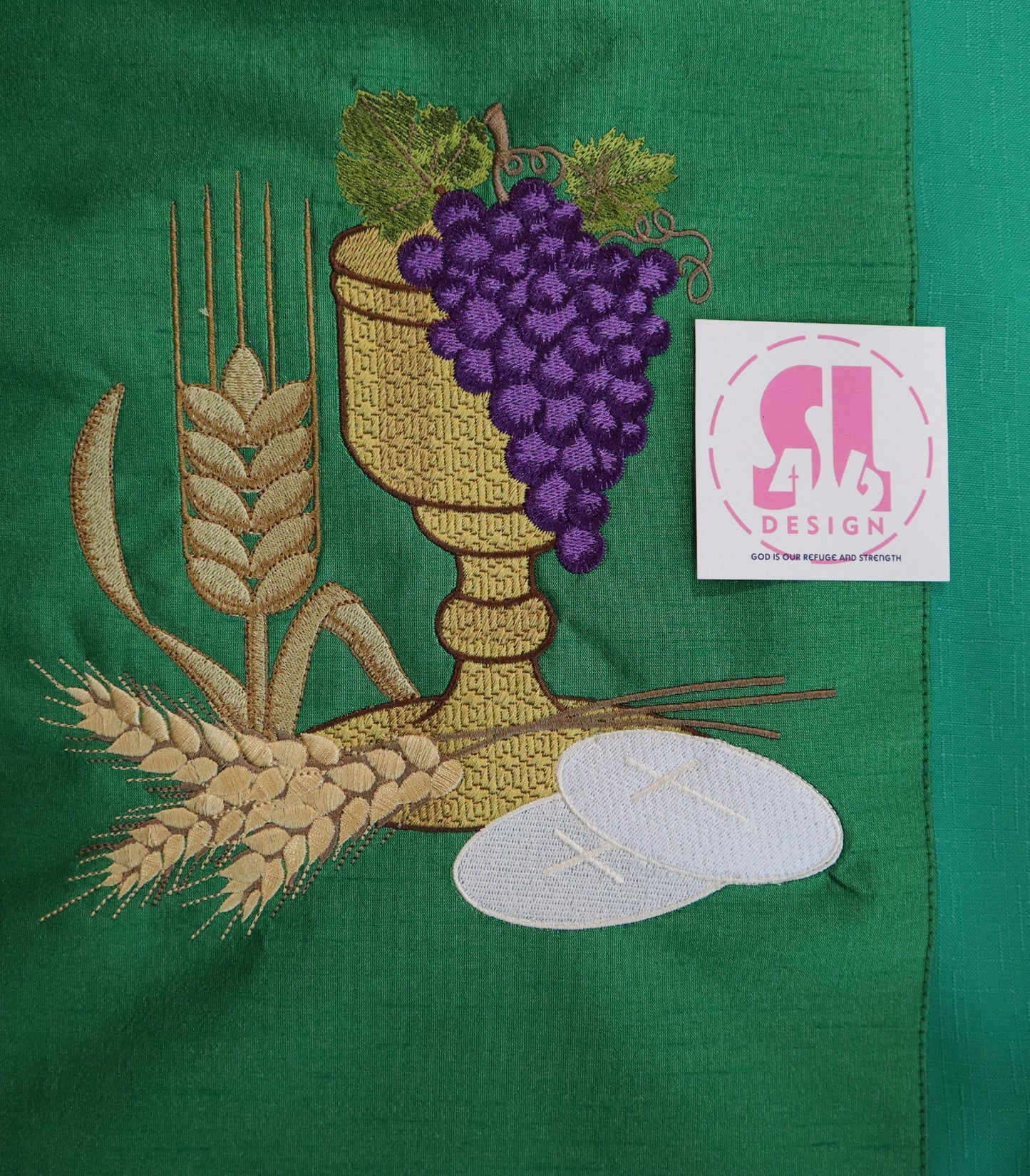 COMMUNION - Chalice + Grapes + Wheat - Chasuble & Stole Set