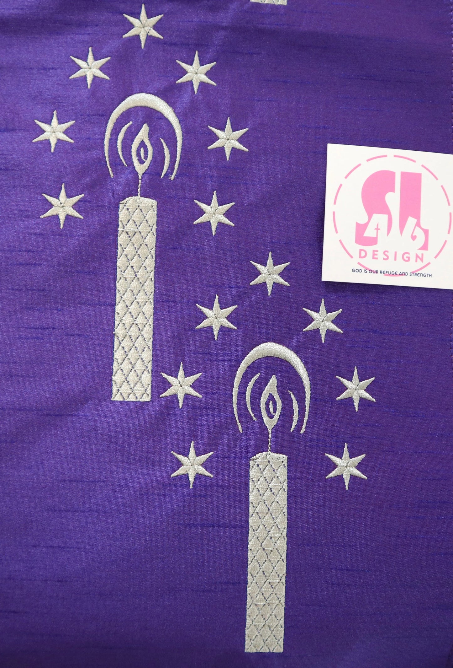 JHS with Advent candles - Chasuble and stole set