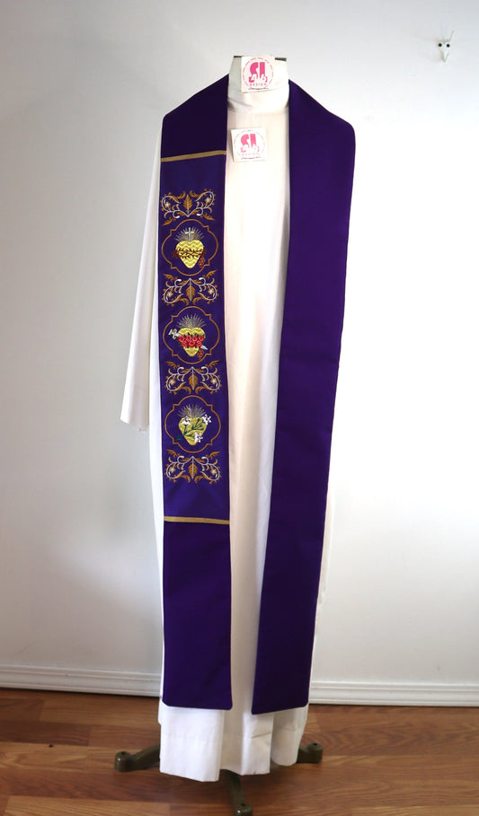 Priest Stole - Sacred Heart of Jesus Mary and Joseph 1