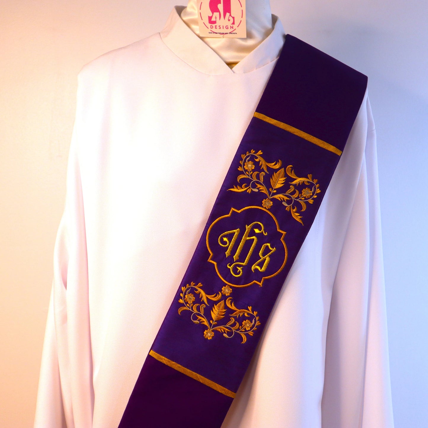 Floral JHS Medallion - deacon stole