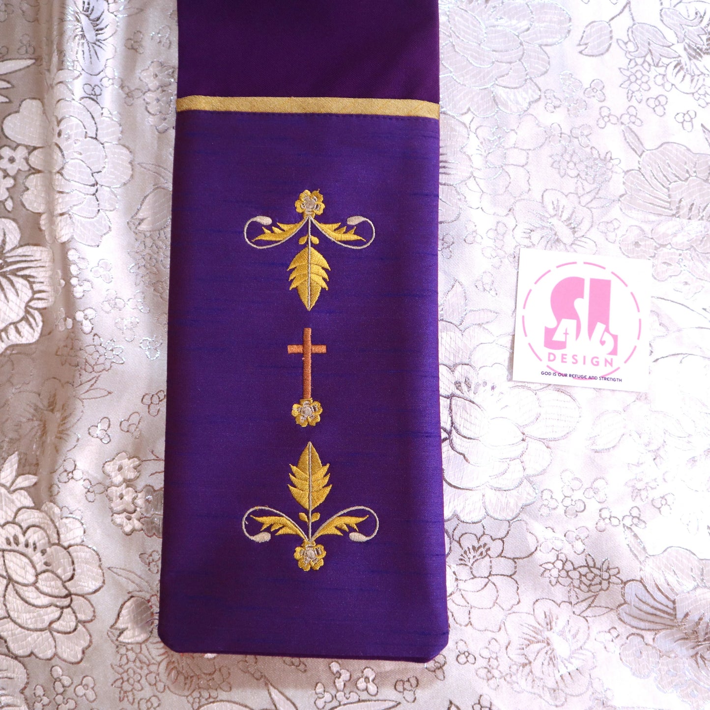 Floral JHS Medallion - deacon stole