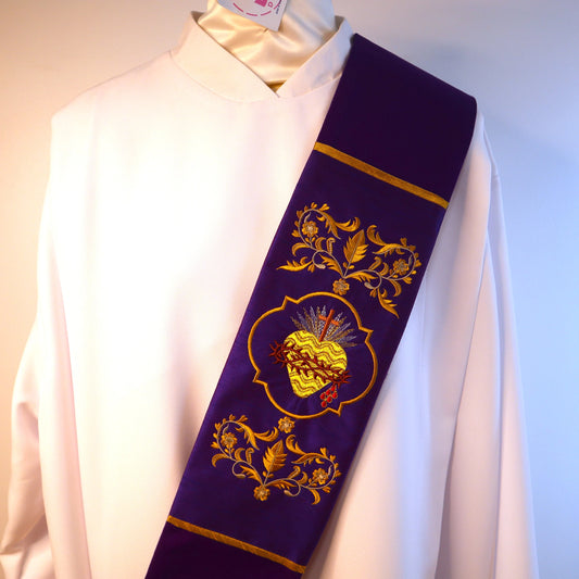 Floral JHS Medallion - deacon stole