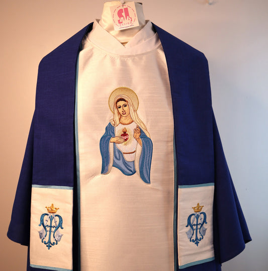 Sacred Heart of Mary - Chasuble + Stole Set