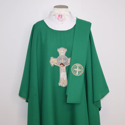 SAINT BENEDICT CRUCIFIX - chasuble and stole set