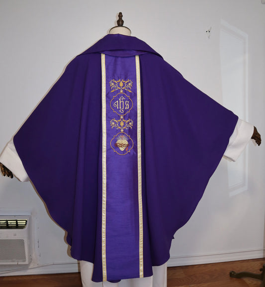 Sacred Heart of Jesus, Mary & Joseph - Chasuble + Stole Set