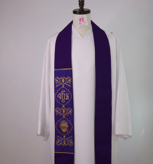 SACRED HEART - JHS - Priest Stole