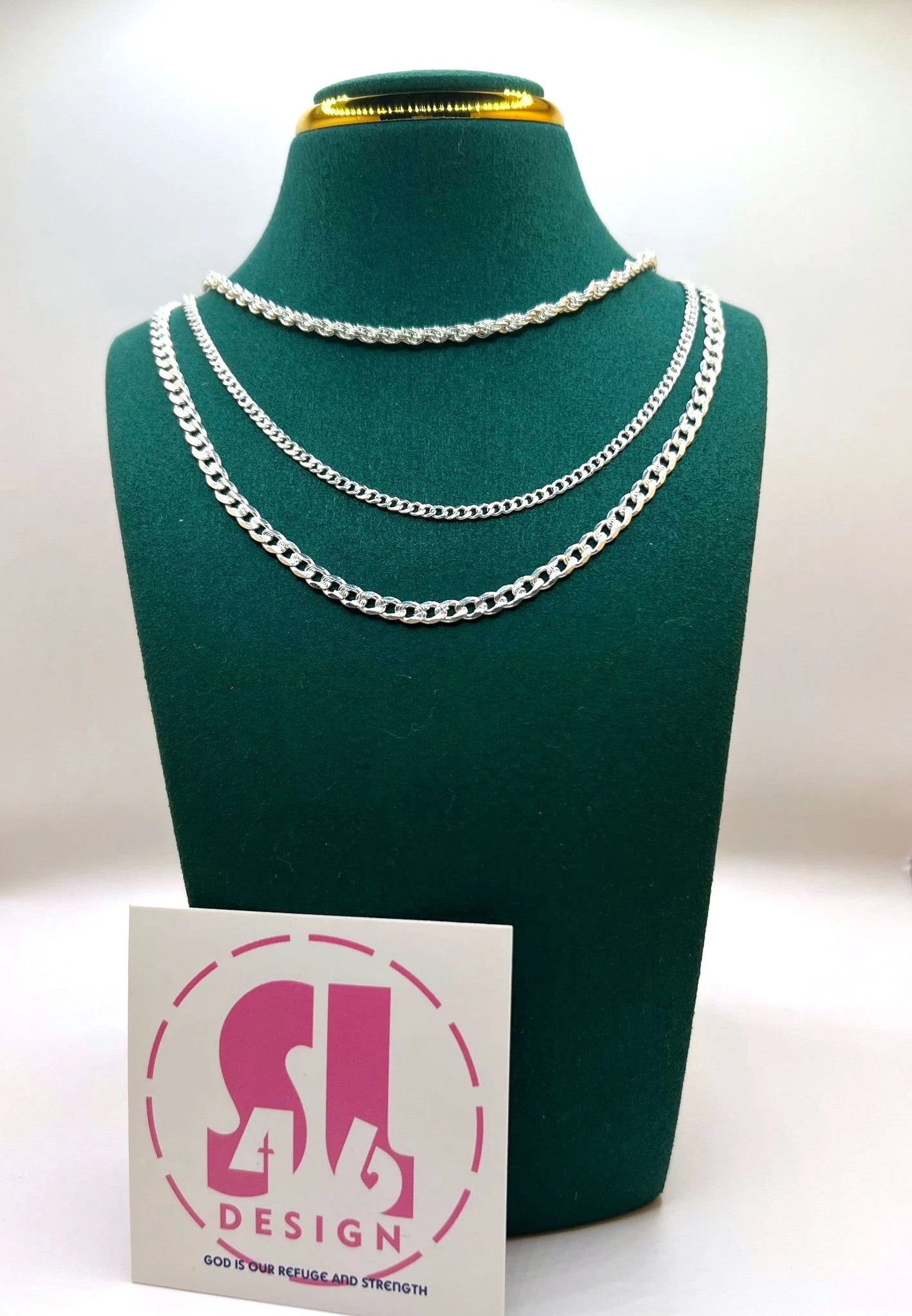 Deacon & Spouse Cross Necklace - Sterling Silver with Swarovski crystals