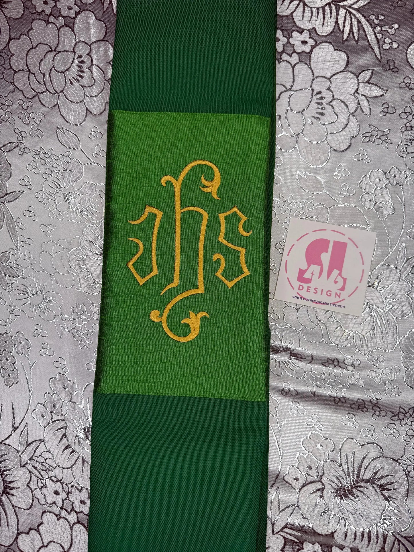 Holy Spirit Cross & JHS Medallion - Priest Stole