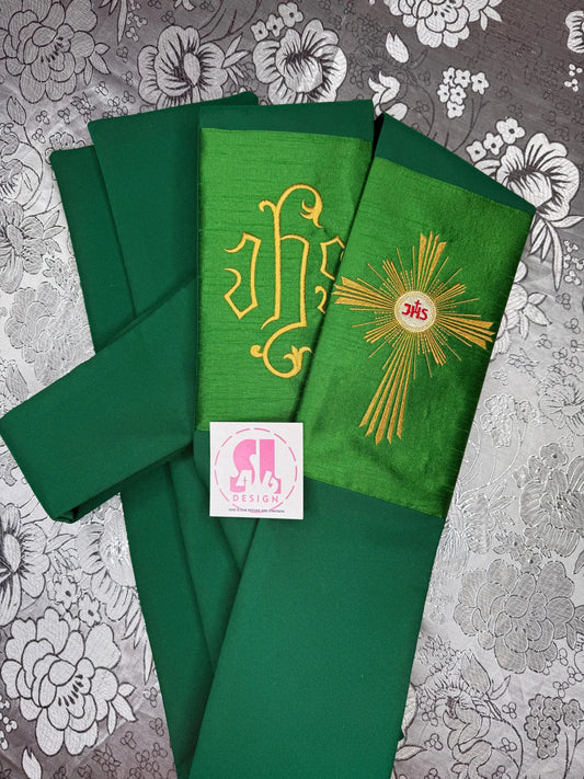 Holy Spirit Cross & JHS Medallion - Priest Stole