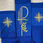 Cross with Grapes & Wheat - Chi Rho - Deacon Stole