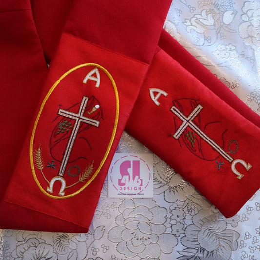 ALPHA & OMEGA -Chi Rho -  Deacon Stole