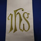 JHS Medallion with crown  Chasuble and stole set