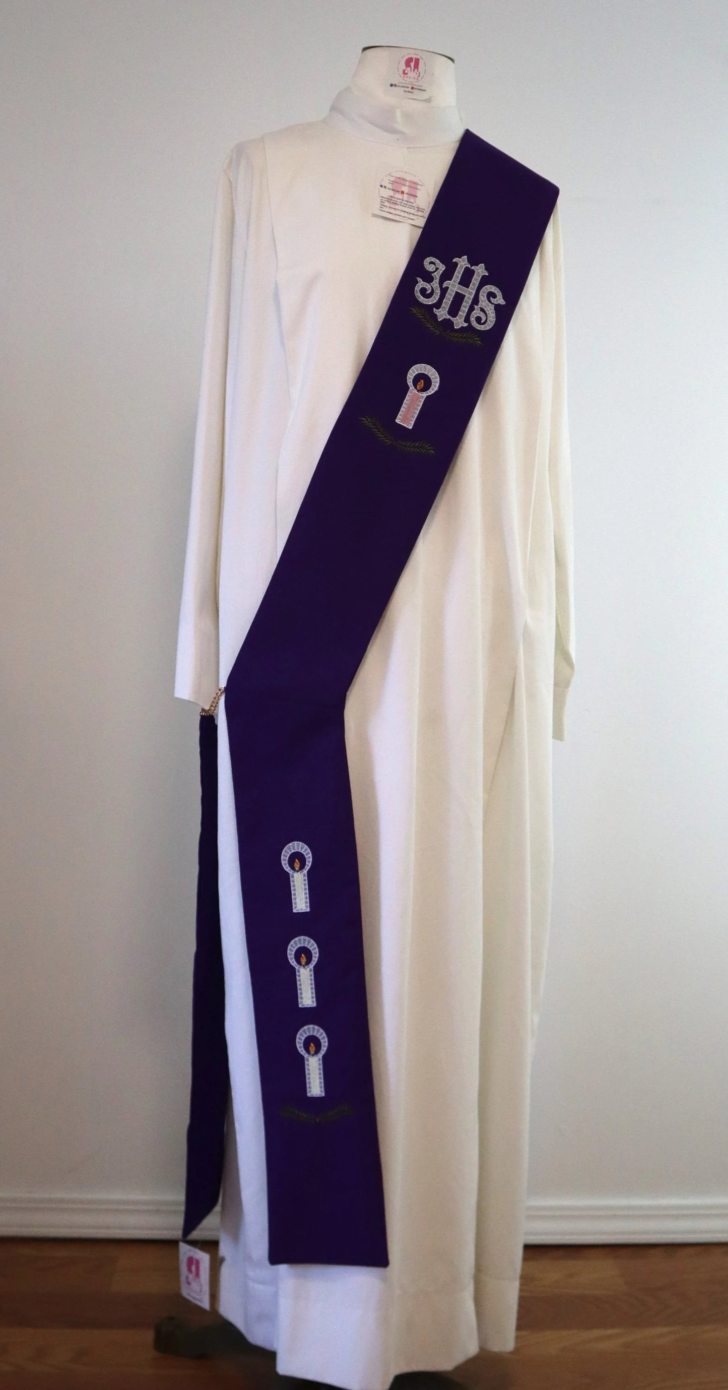 JHS - Advent Candles - deacon stole