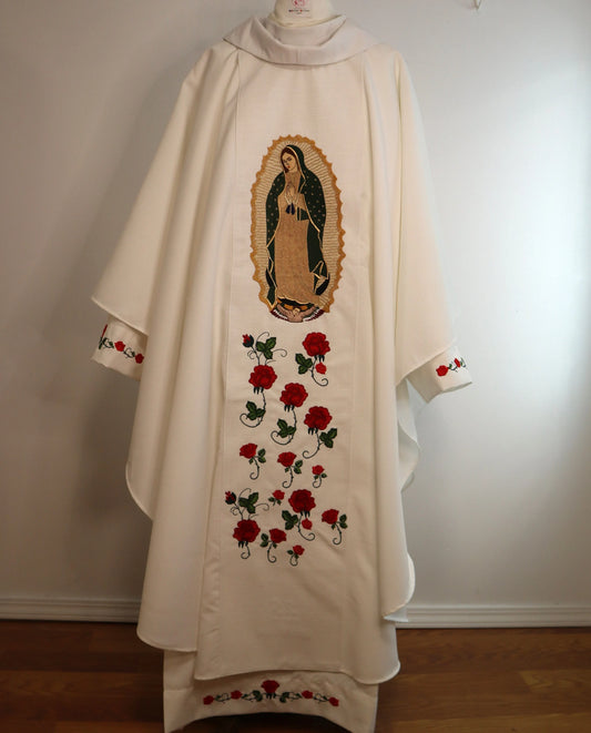 Priest Set: Chasuble + Set  + Alb - Virgin of Guadalupe
