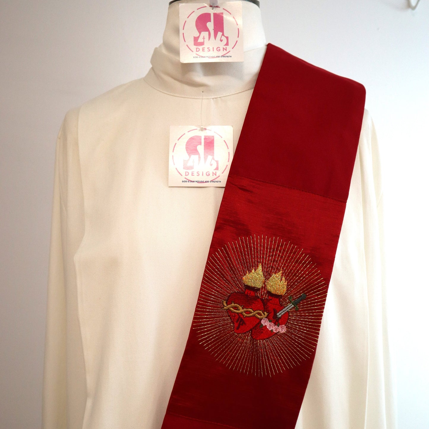 Sacred hearts of Jesus and Mary - deacon stole