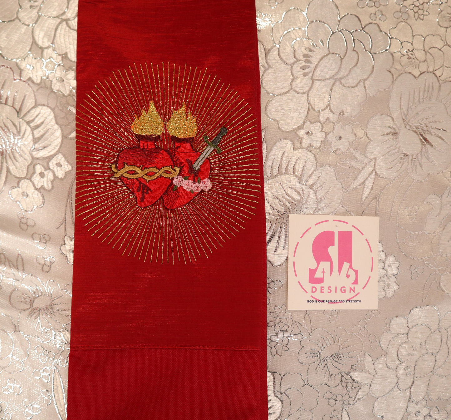 Sacred hearts of Jesus and Mary - deacon stole