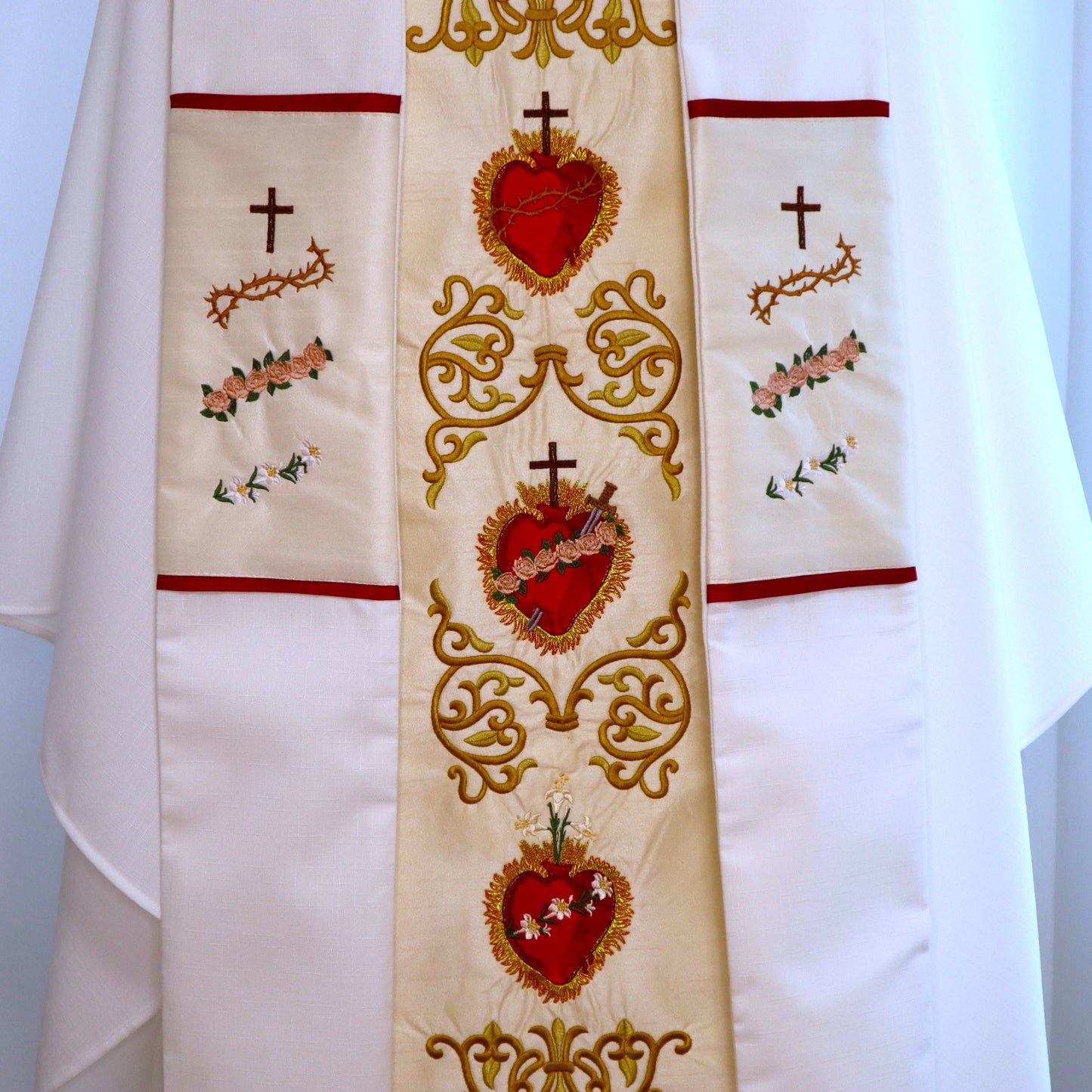 Sacred Heart of Jesus, Mary & Joseph - Chasuble + Stole Set