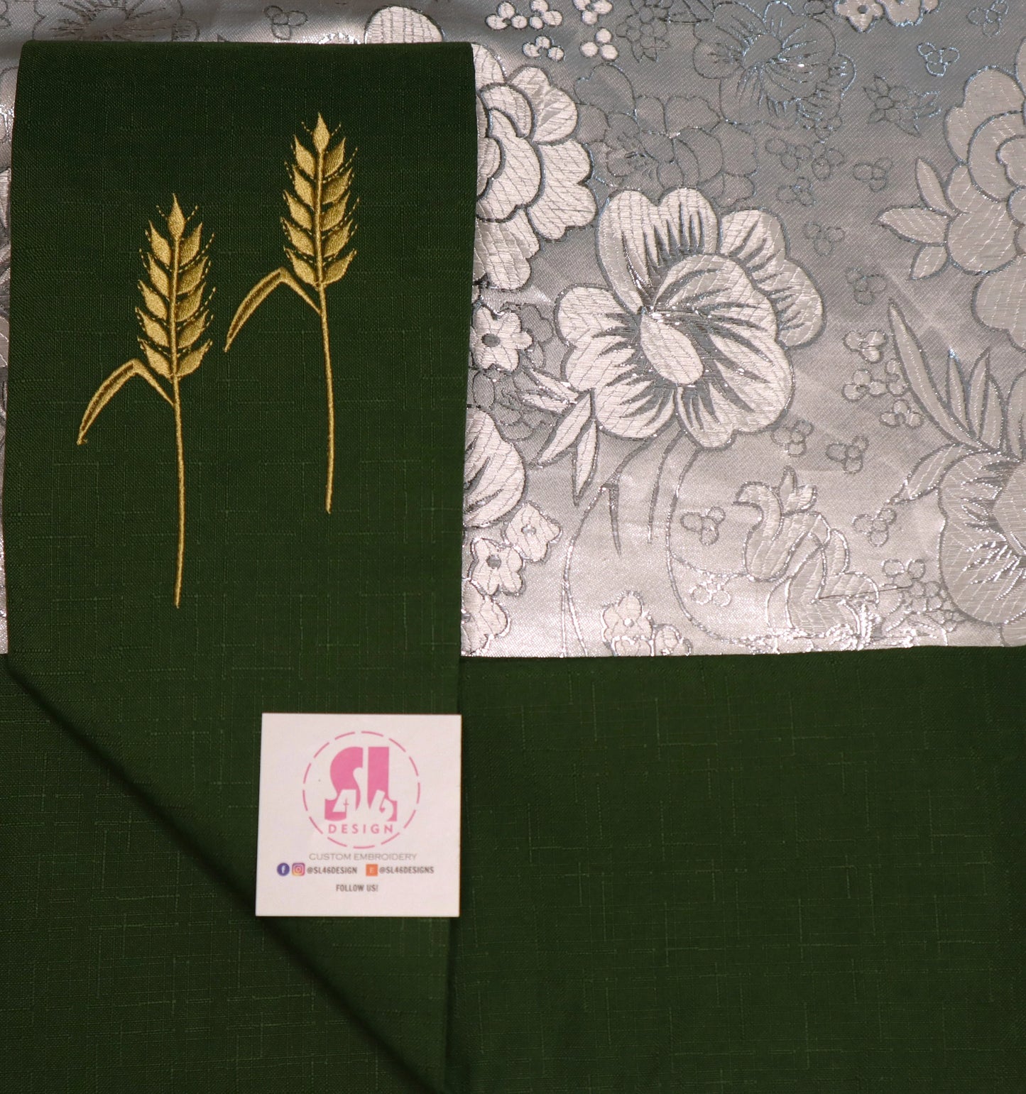 JHS with grape vines and wheat - Chasuble and stole set