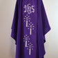 JHS with Advent candles - Chasuble and stole set