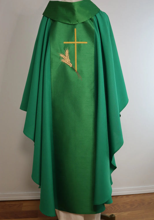 COMMUNION - Chalice + Grapes + Wheat  - Chasuble & Stole Set