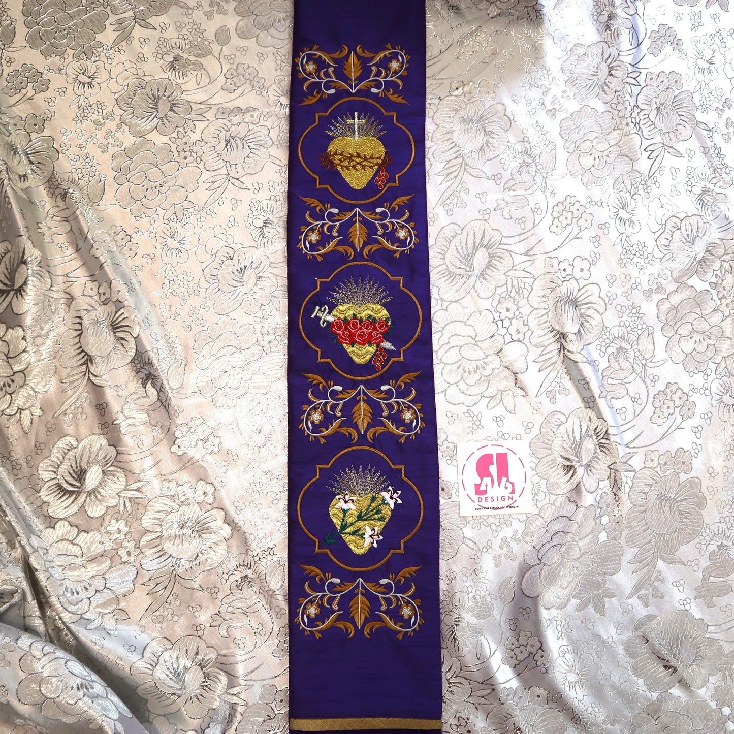 Priest Stole - Sacred Heart of Jesus Mary and Joseph 1