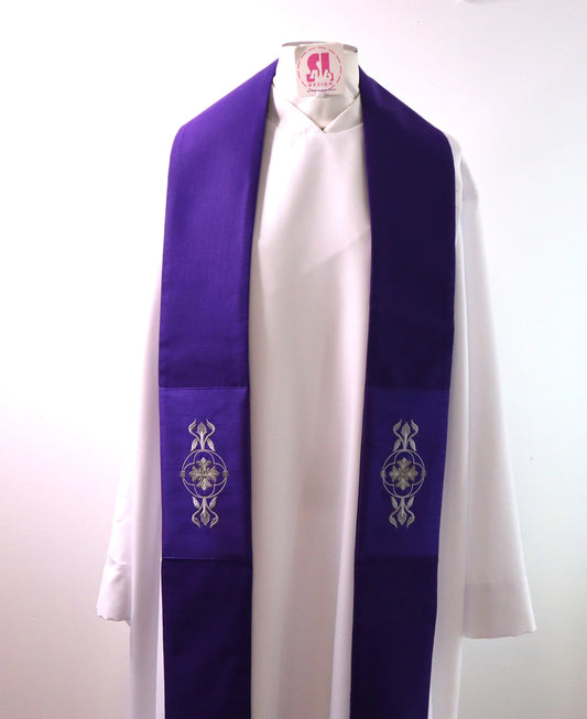 FLORAL CROSS  VINE - Priest Stole